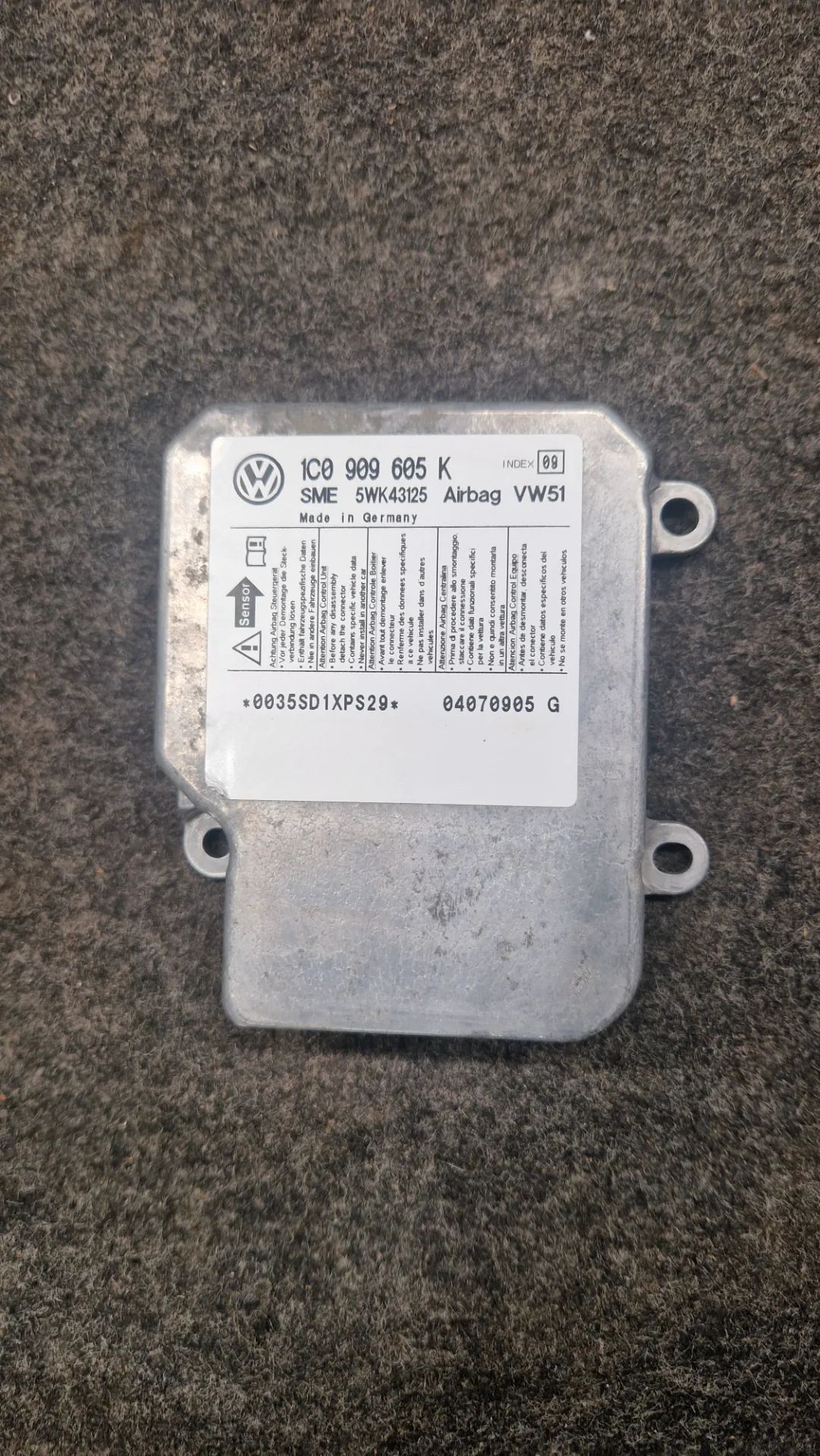 airbag module — 2007 Skoda Roomster
